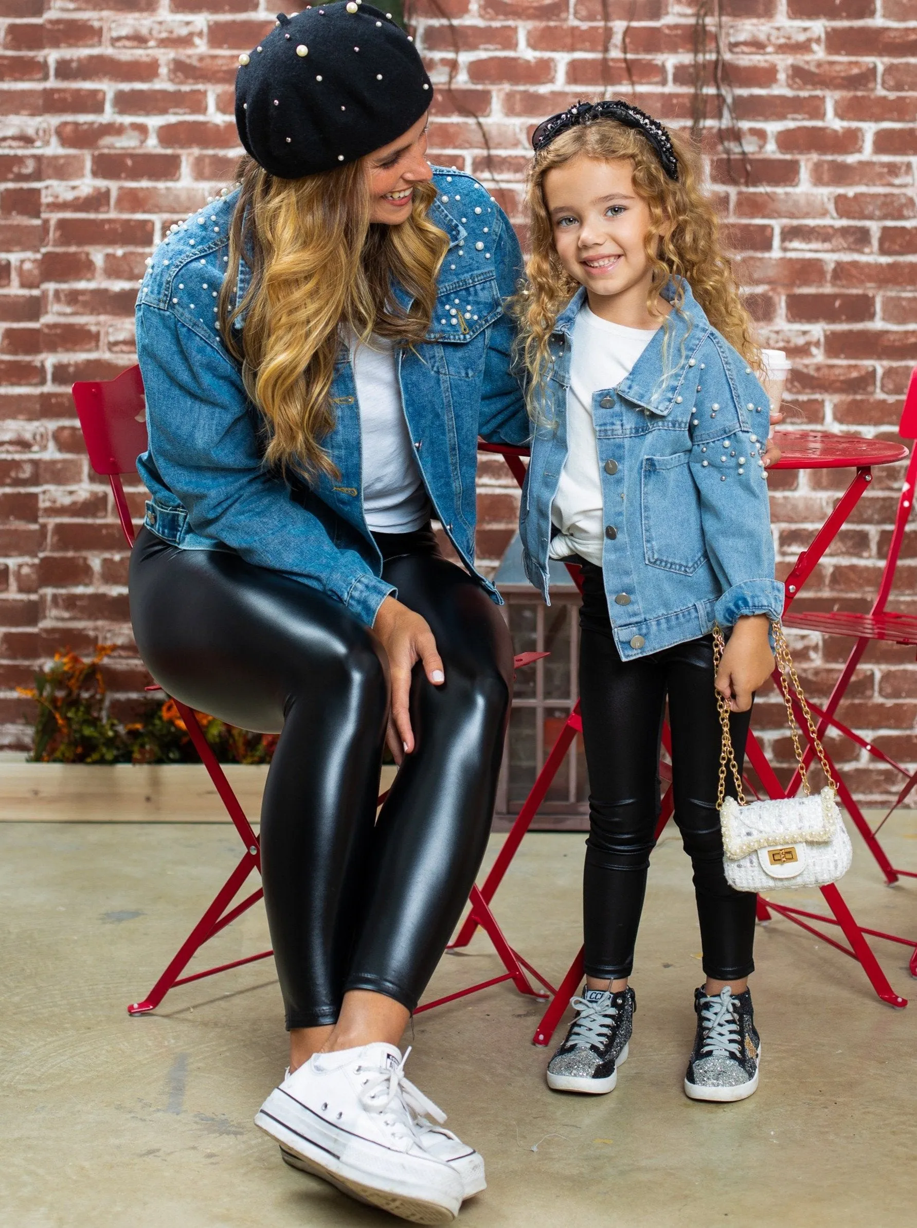 Mommy and Me Must Have Pearls Denim Jacket