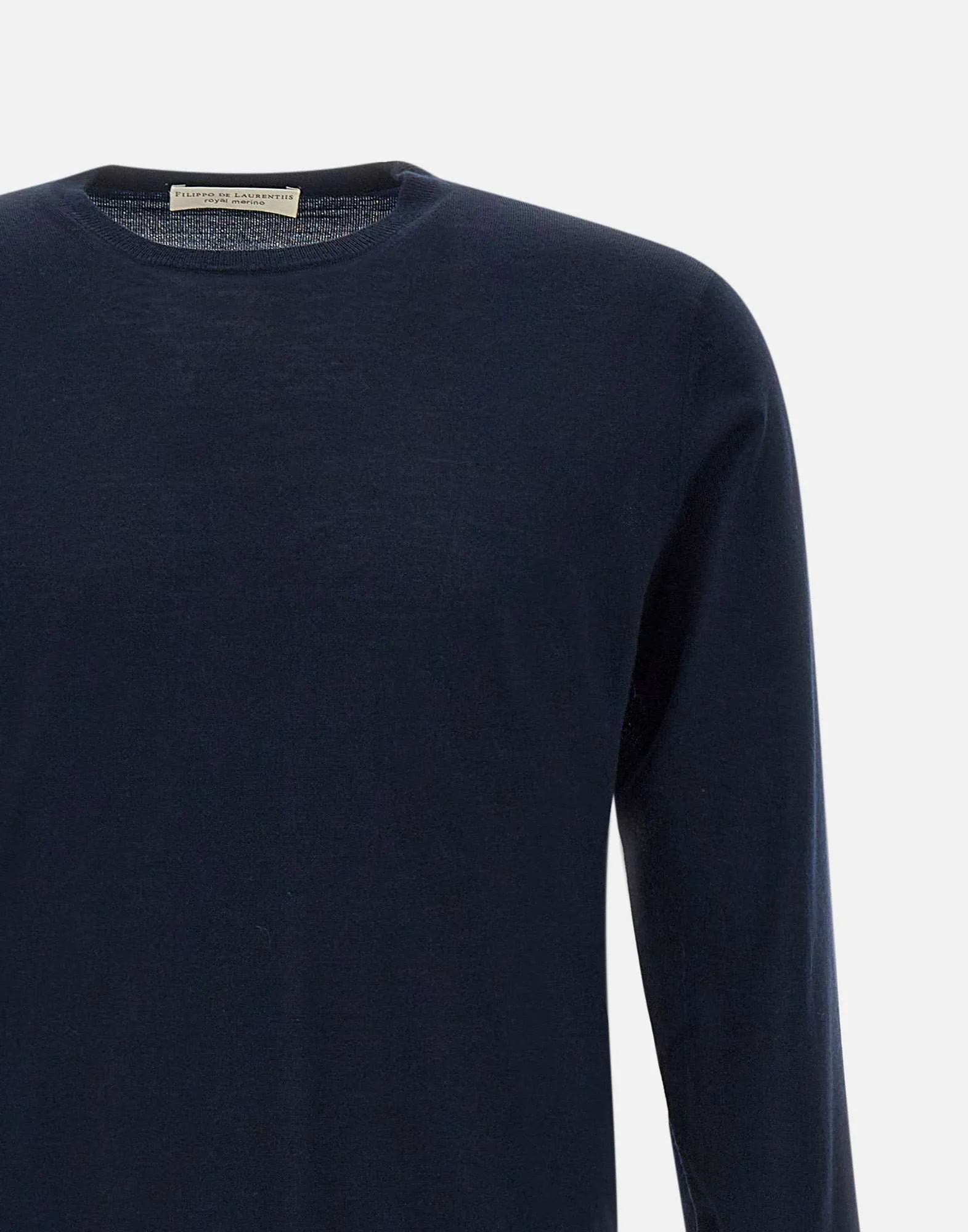 Navy Blue Merino Wool Pullover