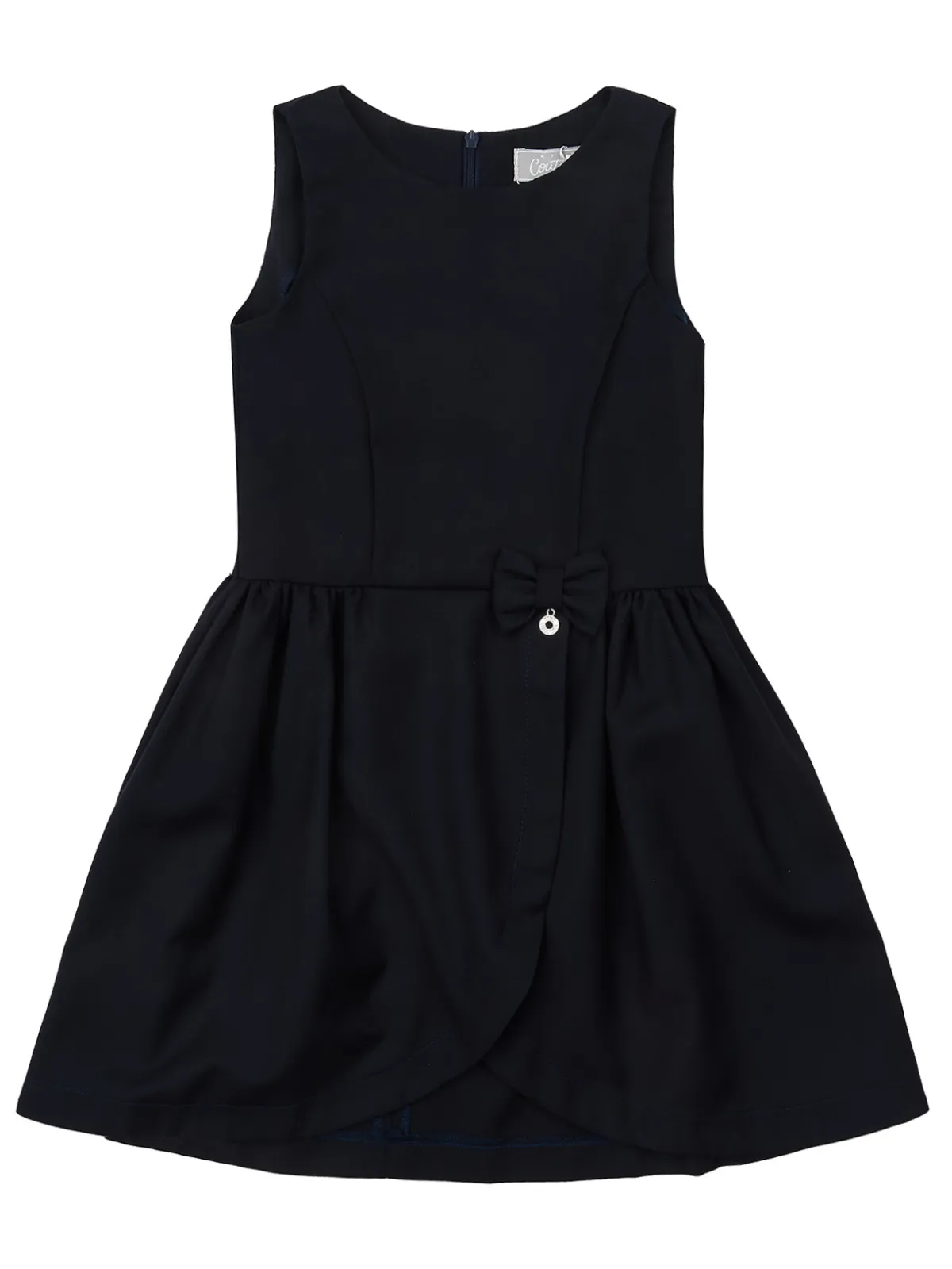 Navy Tulip Hem Girls Uniform Dress by Kids Couture