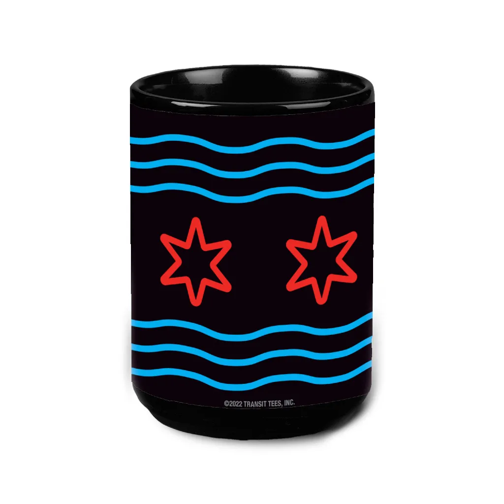 Neon Chicago Flag Mug