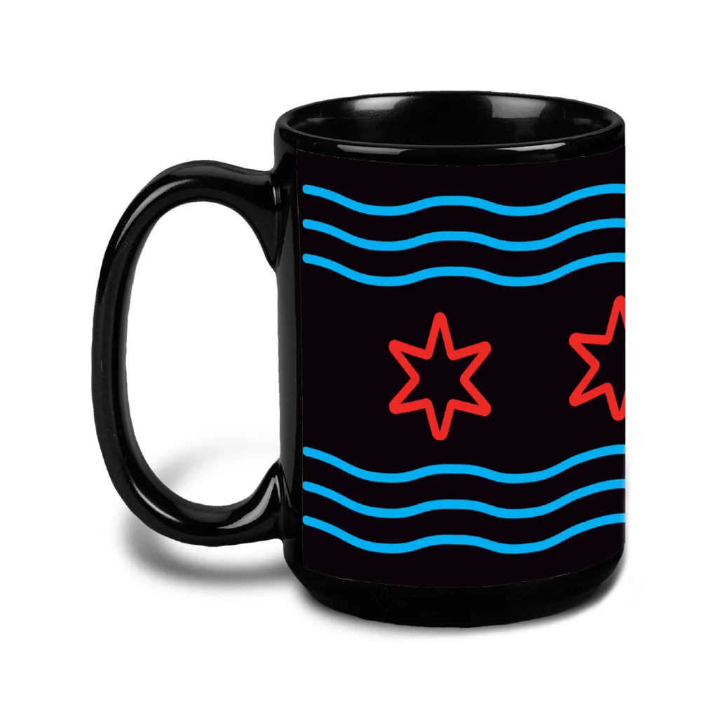 Neon Chicago Flag Mug