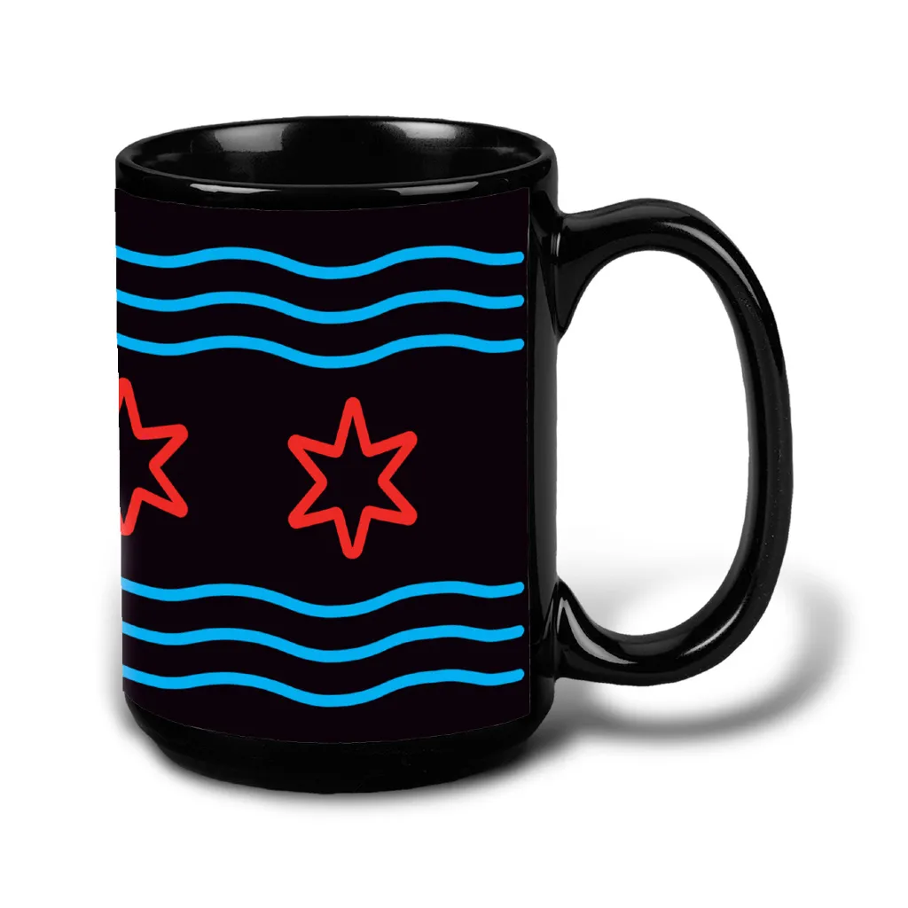 Neon Chicago Flag Mug