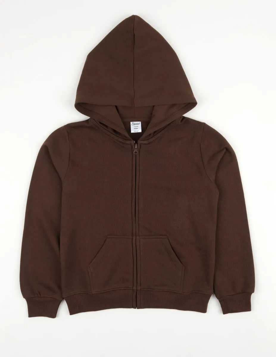 Neutral Solid Color Zip Hoodies