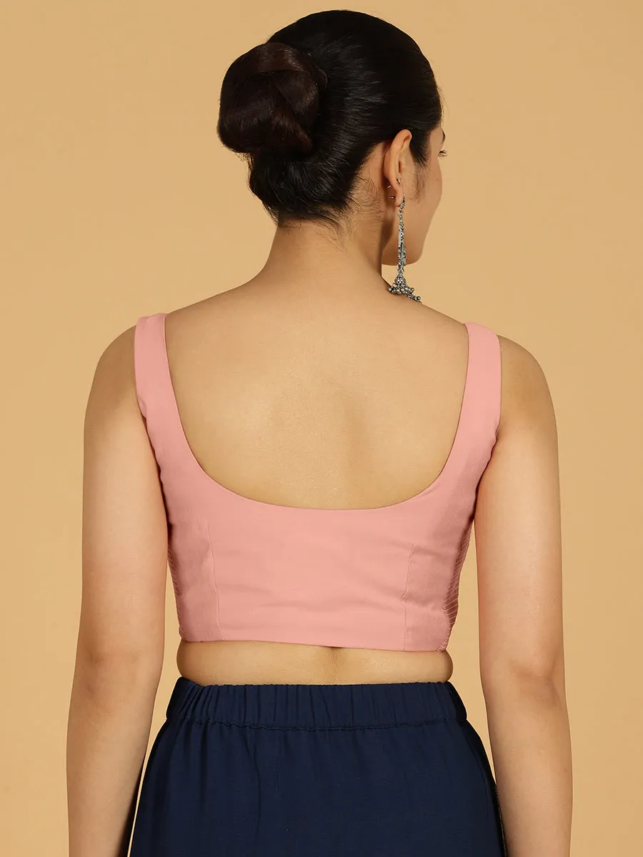 Nirma x Rozaana |  Saree Blouse in Sea Pink