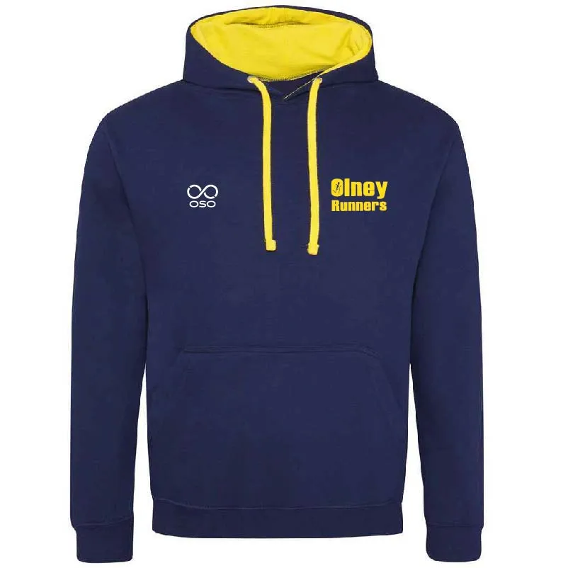 Olney Runners Contrast Hoodie - Ox. navy/sun yel.