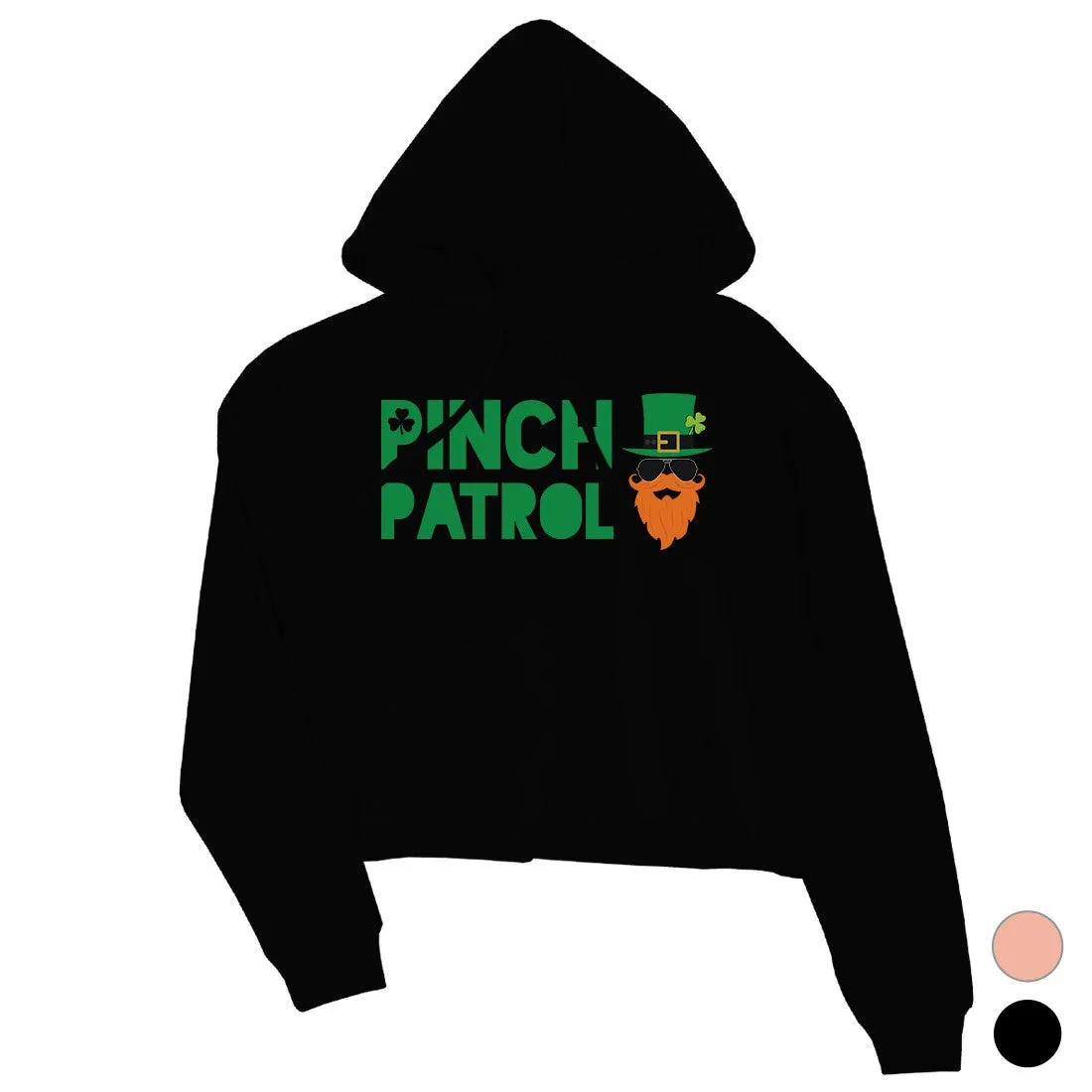 Pinch Patrol Leprechaun Womens Crop Hoodie St Paddy's Day Shirt