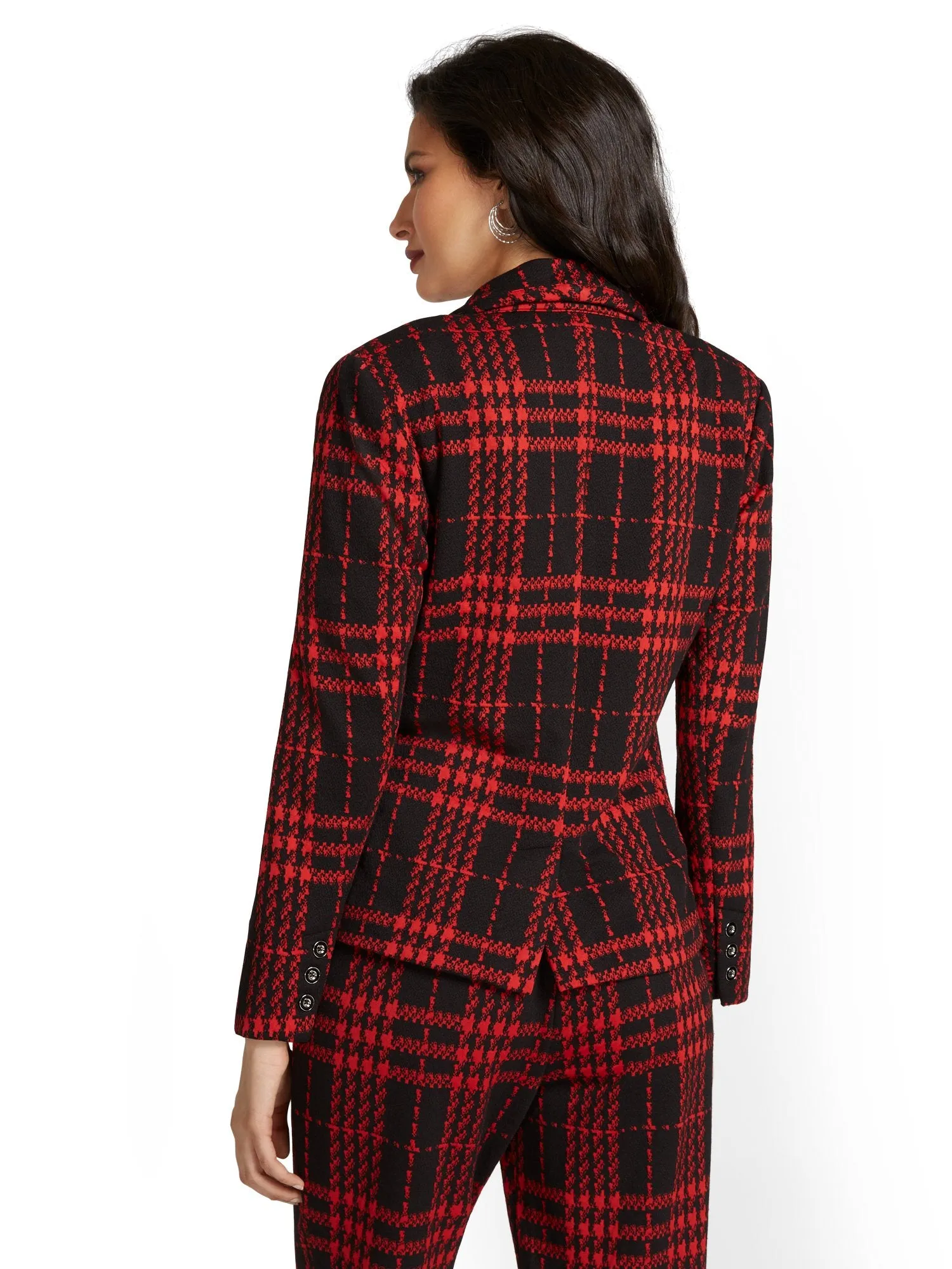 Plaid One-Button Jacket - Superflex