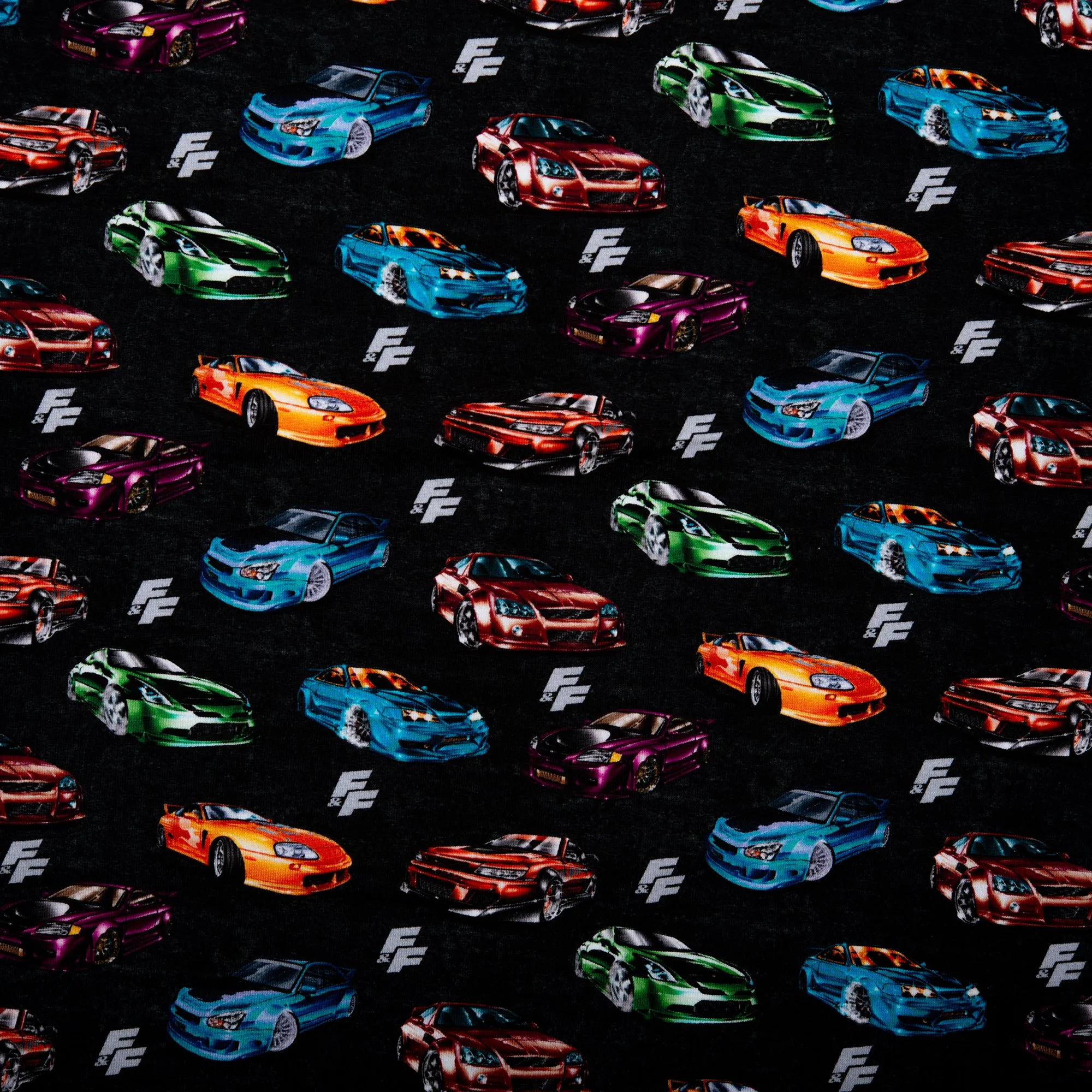 Printed Knit - FAST AND FURIOUS - Sport cars - Black