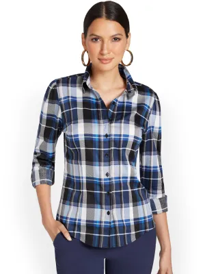 Puff-Sleeve Madison Shirt - Plaid