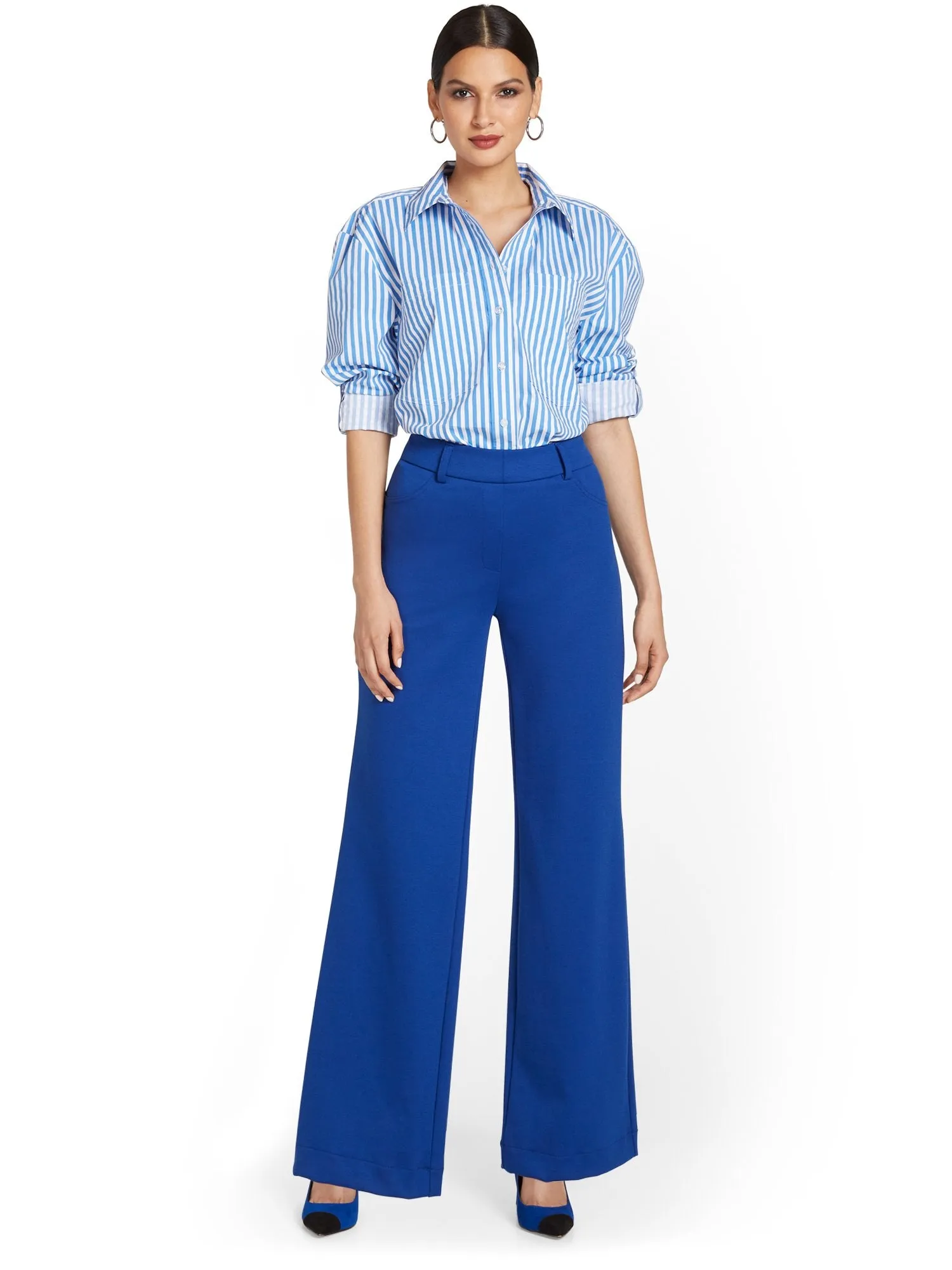 Pull-On Wide-Leg Ponte Pant - Superflex