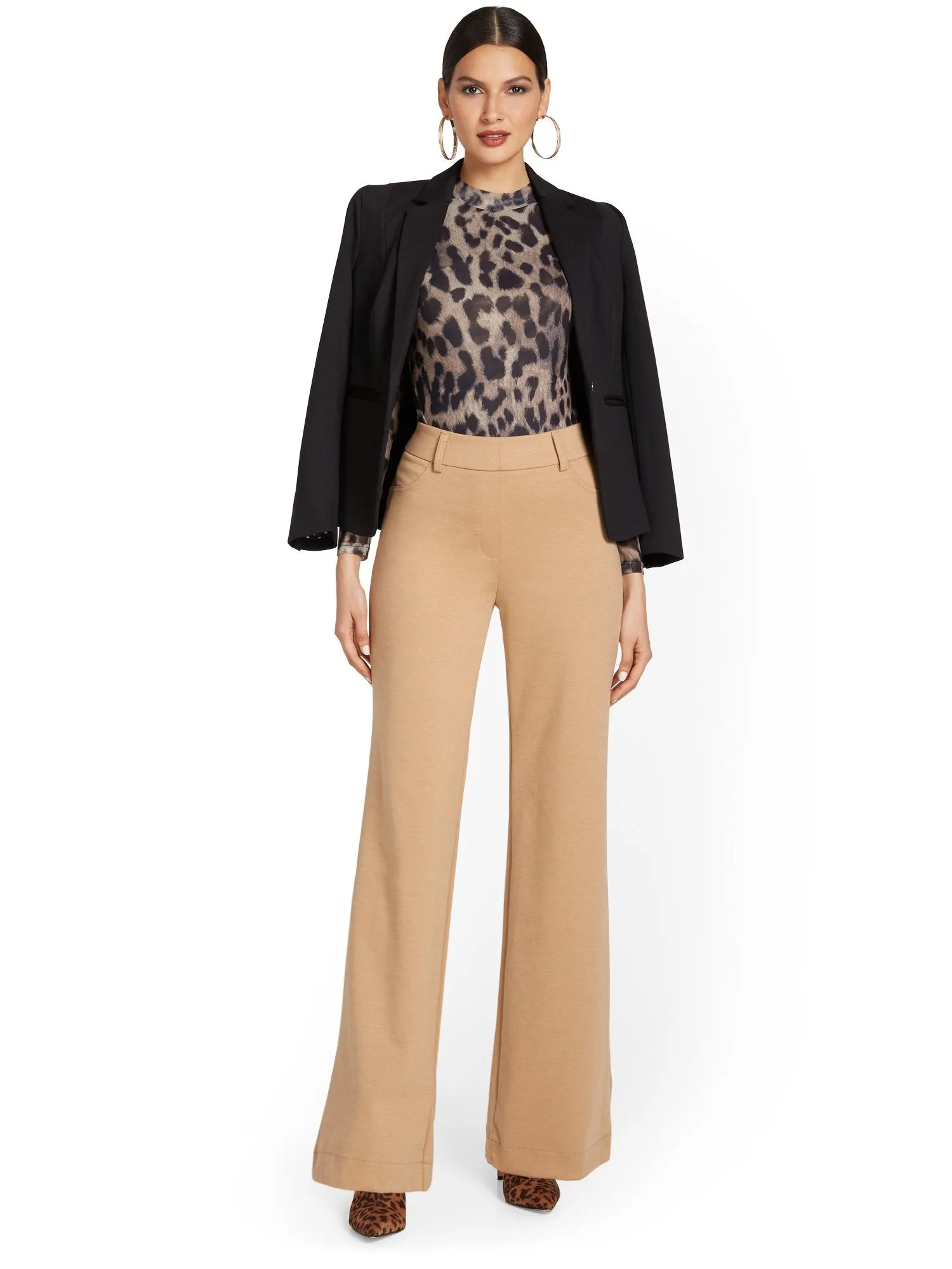 Pull-On Wide-Leg Ponte Pant - Superflex