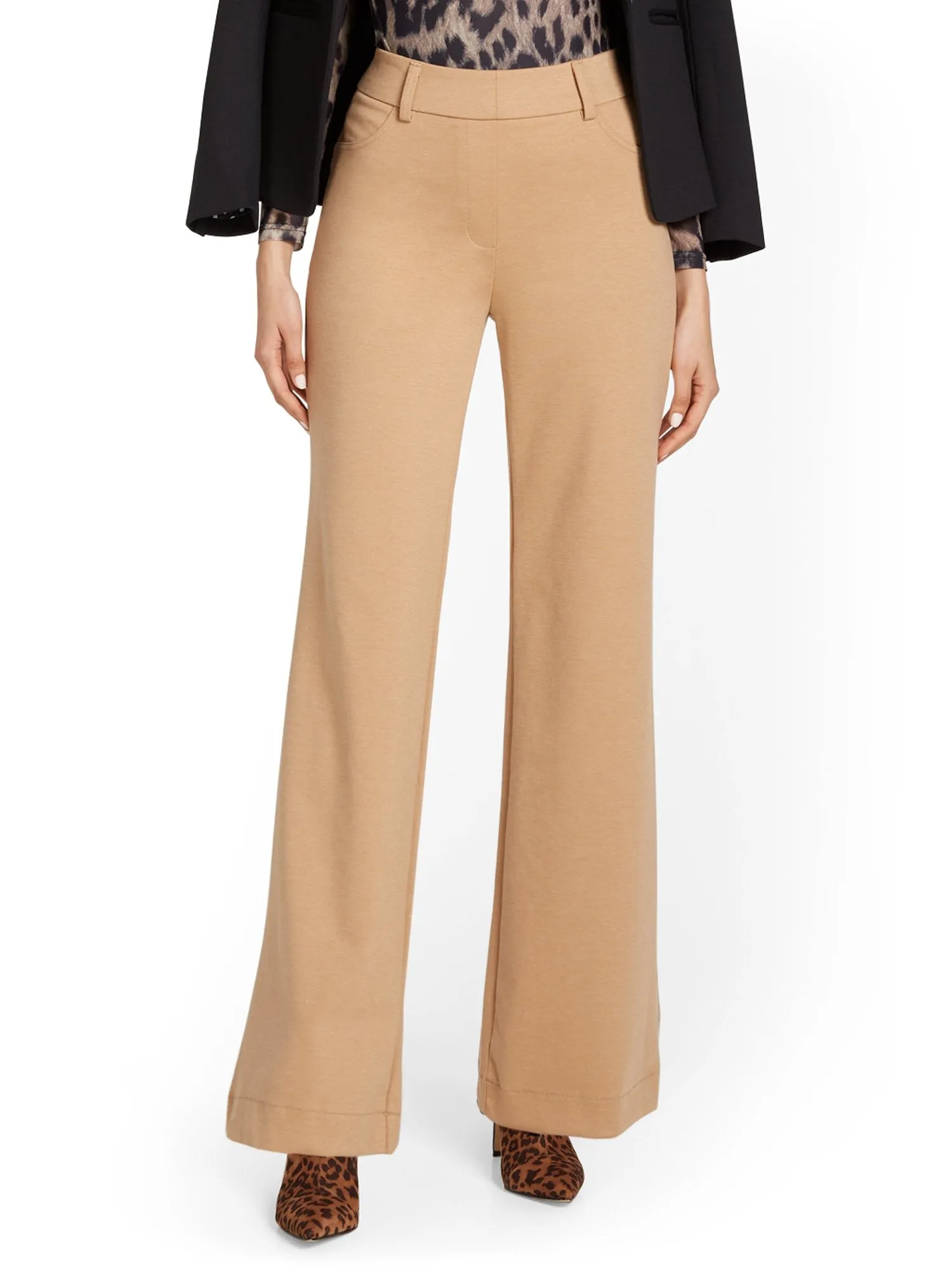 Pull-On Wide-Leg Ponte Pant - Superflex