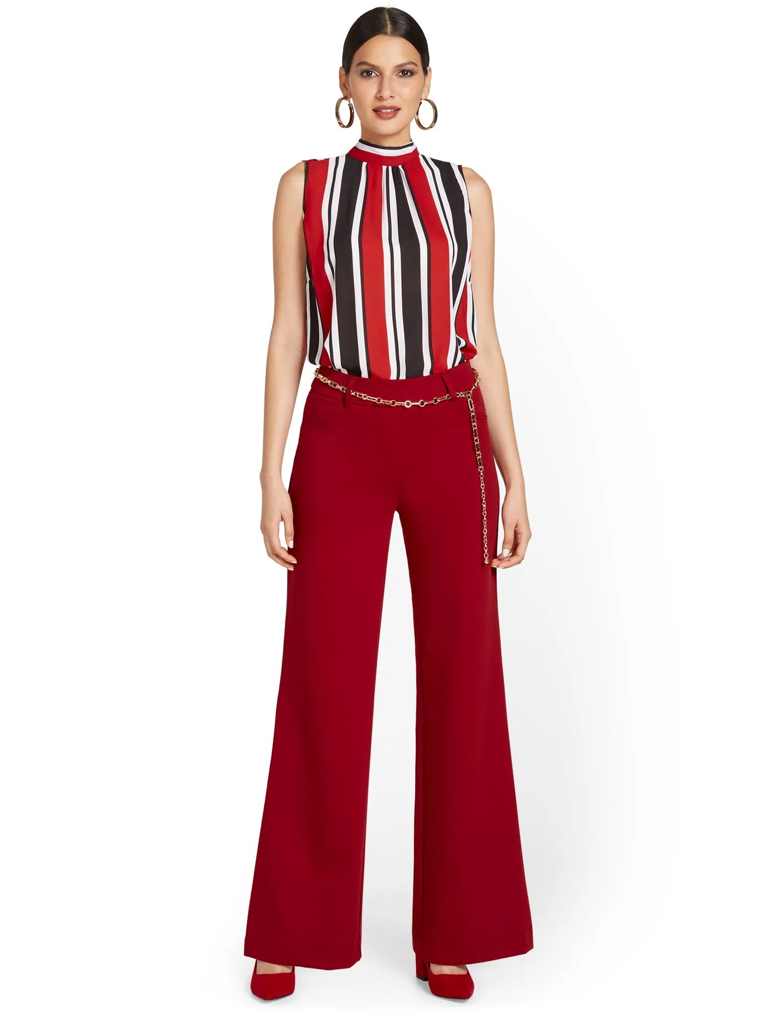 Pull-On Wide-Leg Ponte Pant - Superflex