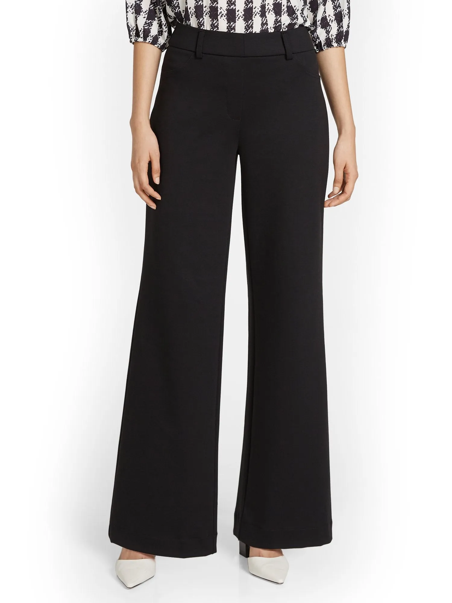 Pull-On Wide-Leg Ponte Pant - Superflex