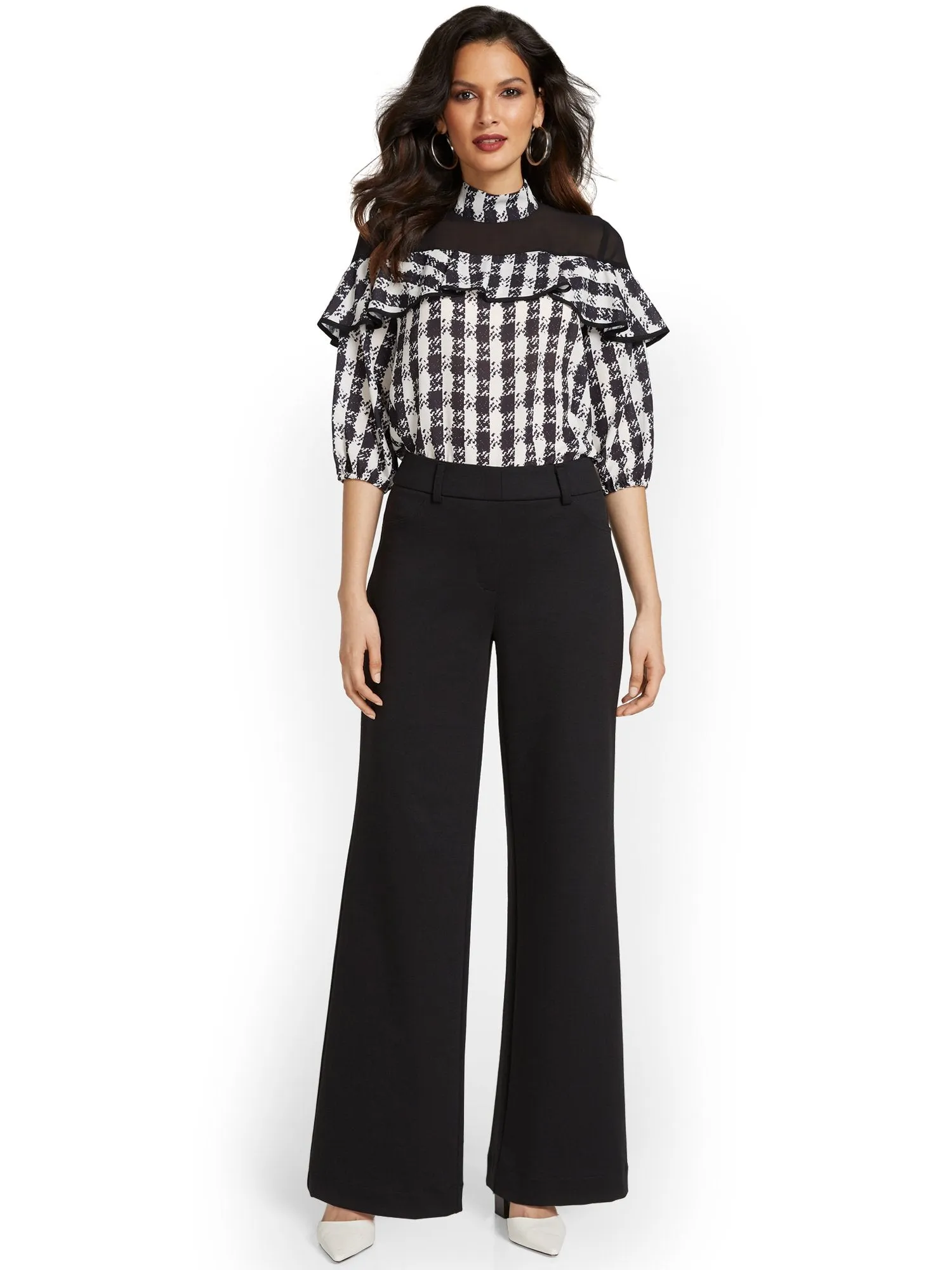 Pull-On Wide-Leg Ponte Pant - Superflex