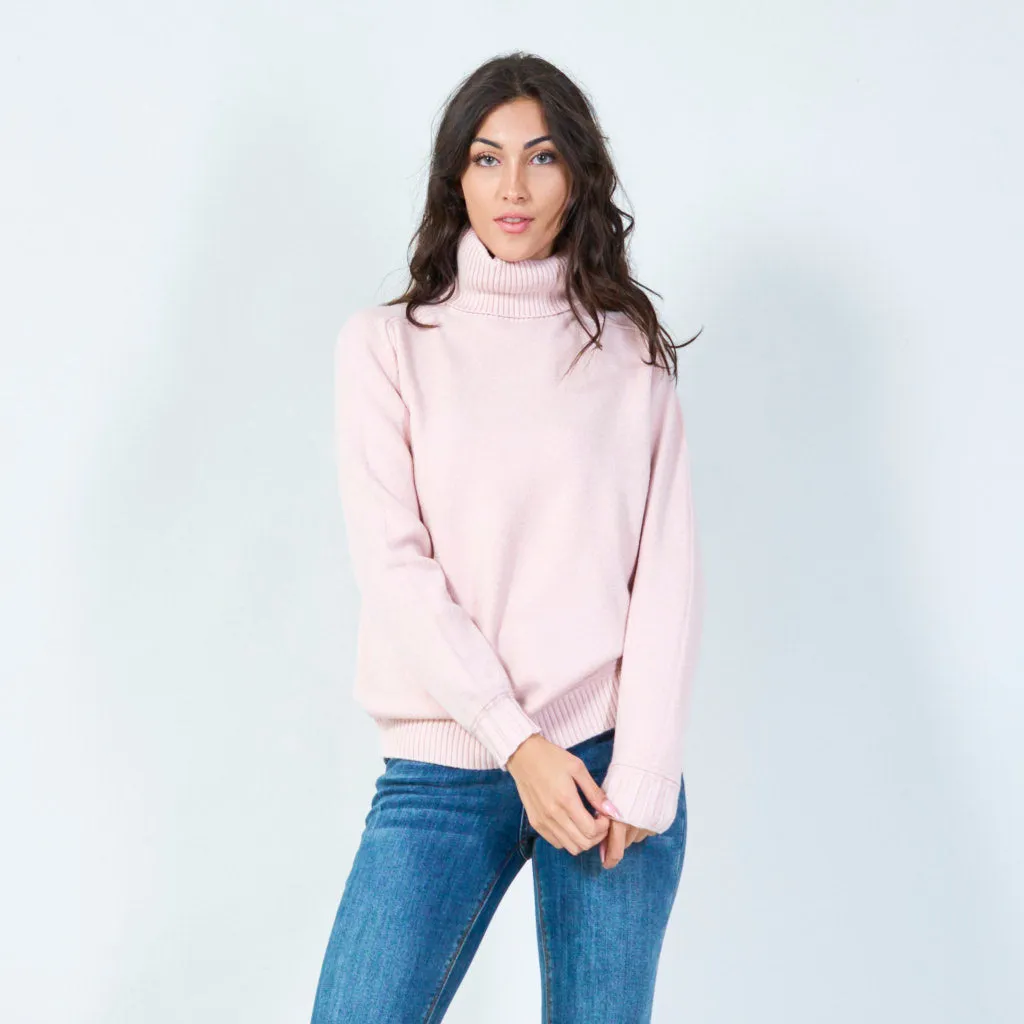 Ribbed funnel neck sweater wholesale