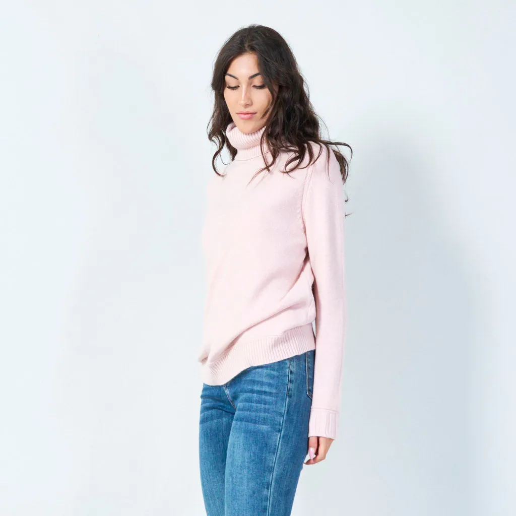 Ribbed funnel neck sweater wholesale