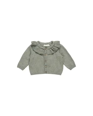 Ruffle Collar Cardigan - Basil