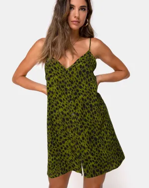 Sanna Slip Dress in Cheetah Khaki