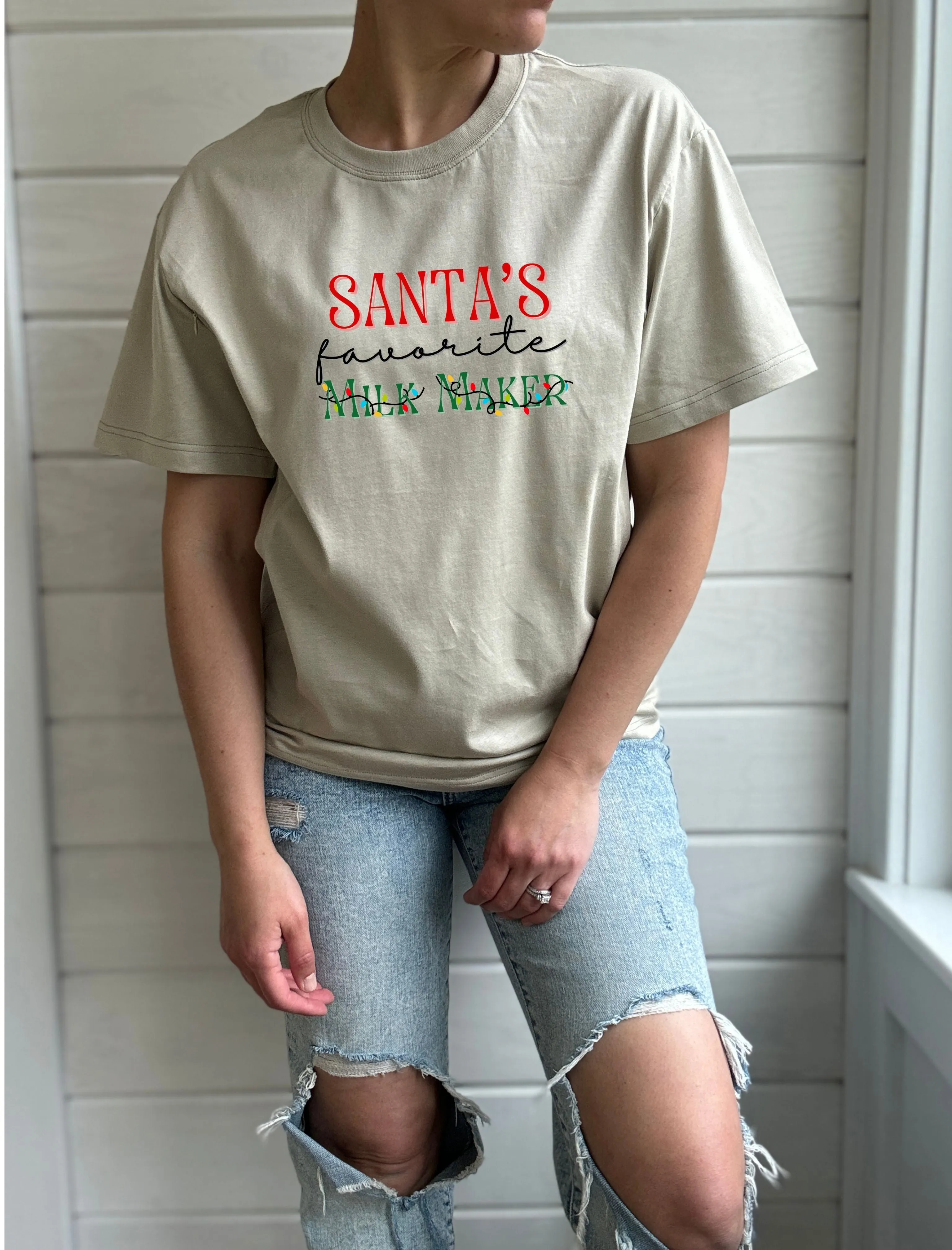 Santa's Favorite Milk Maker Solid Comfort Tee