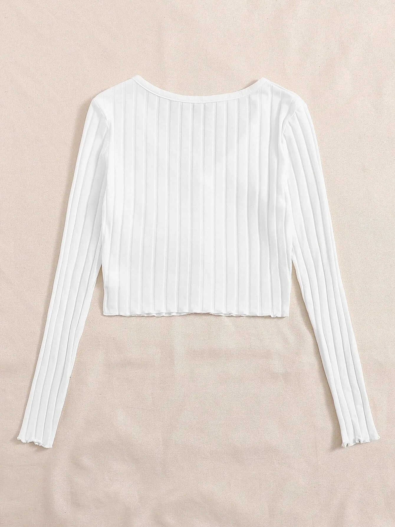 SHEIN EZwear Rib-knit Single Breasted Tee