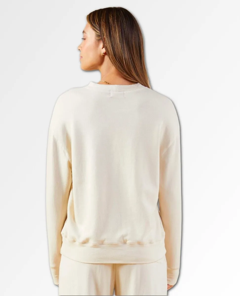 Super Soft Sweatshirt Off White Hearts