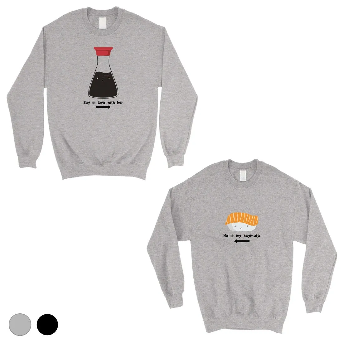 Sushi & Soy Sauce Matching Sweatshirt Pullover Cute Couples Gift