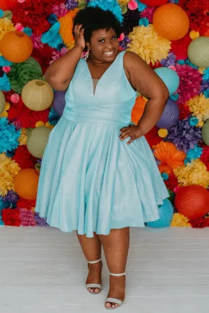 Sydney's Closet SC8117 Size 30 Capri Homecoming Dress V Neckline Cocktail Dress Plus Sized