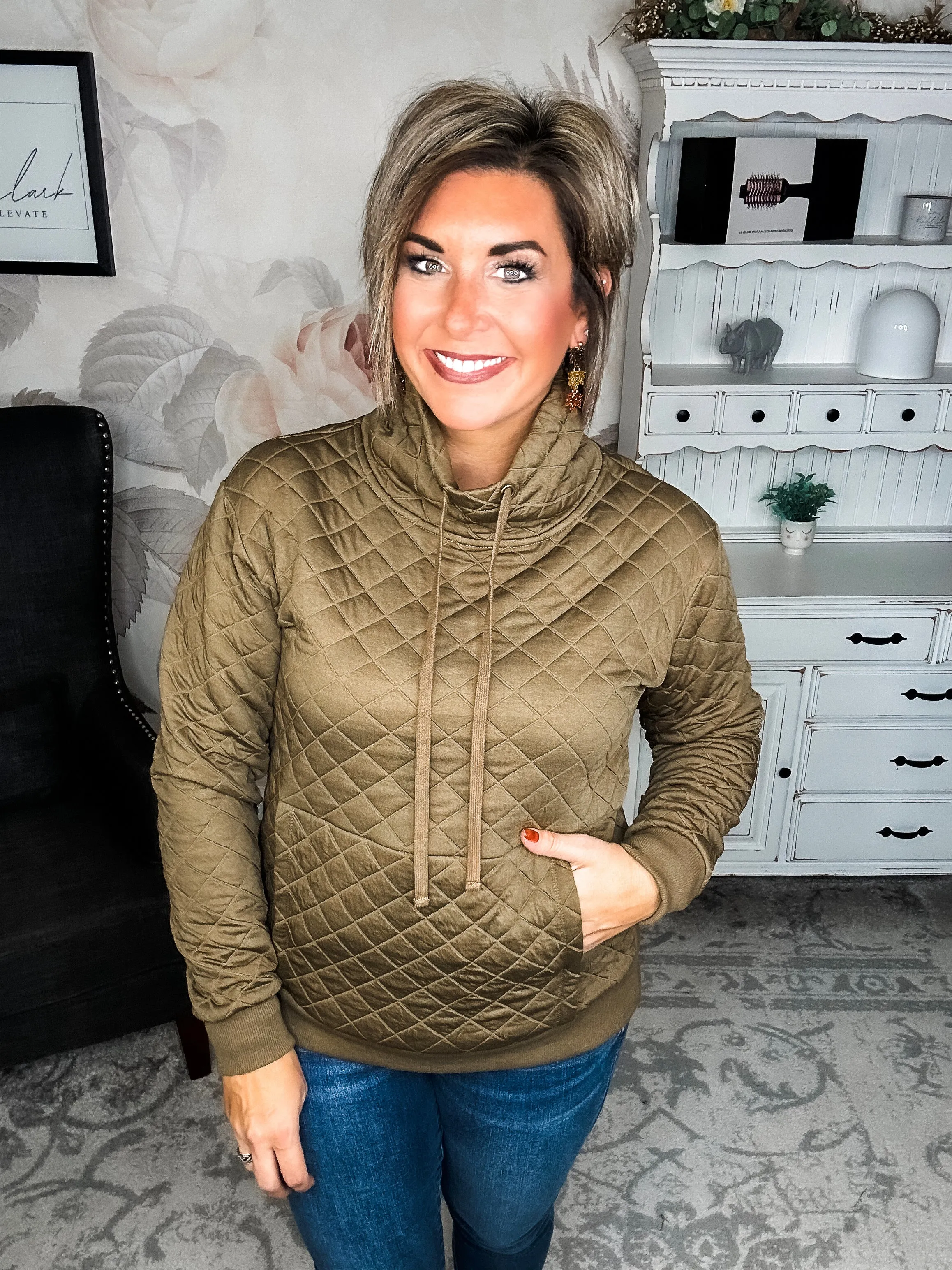 Take Your Best Shot Quilted Pullover