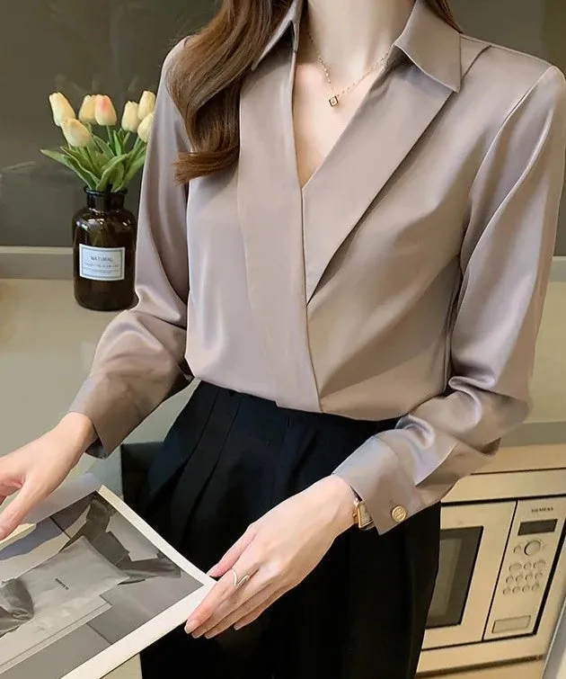 V Neck Office Shirt