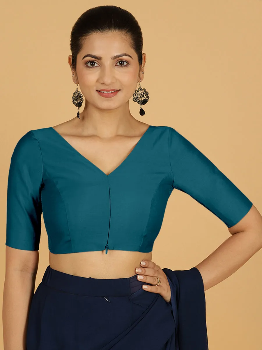 Vedika x Rozaana |  Saree Blouse in Crystal Teal