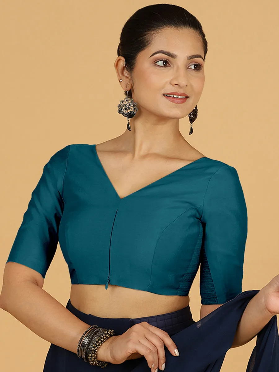 Vedika x Rozaana |  Saree Blouse in Crystal Teal