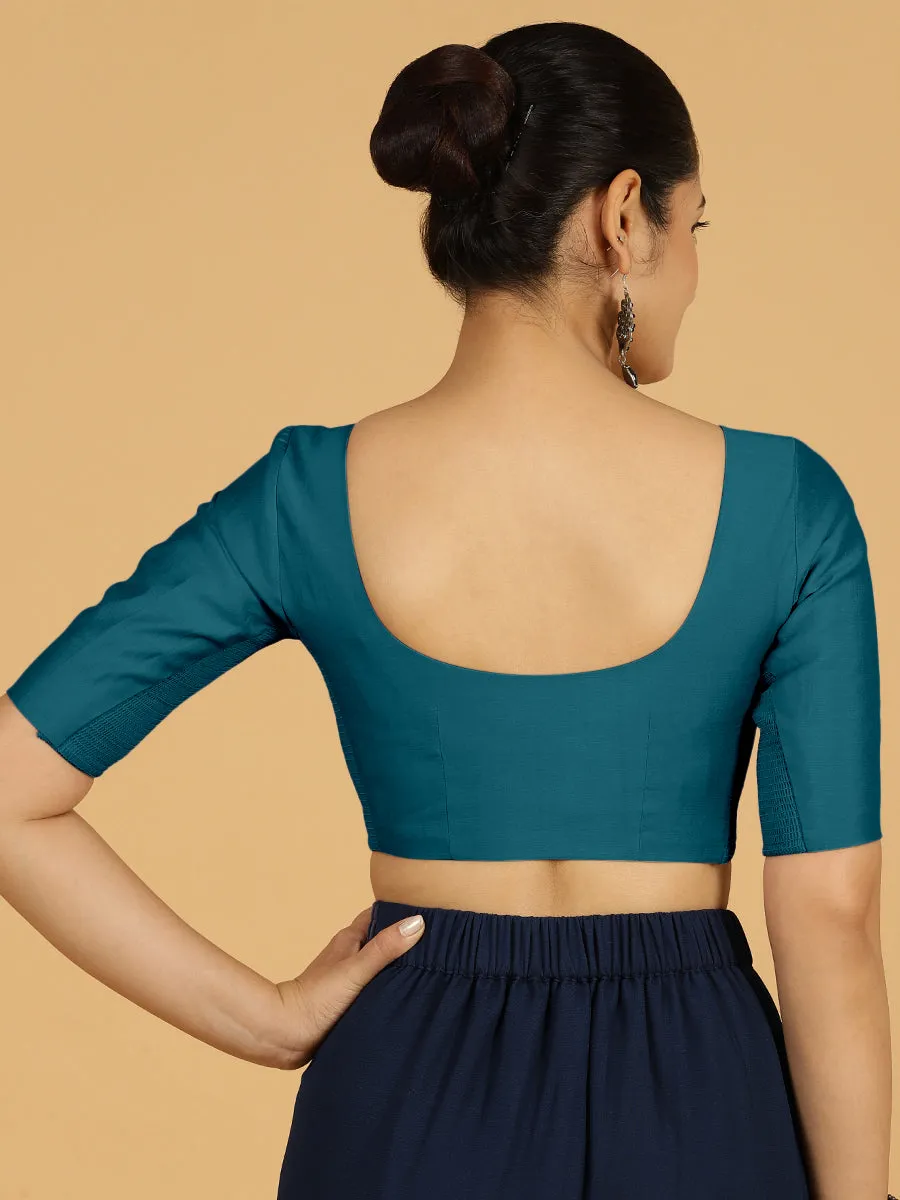 Vedika x Rozaana |  Saree Blouse in Crystal Teal