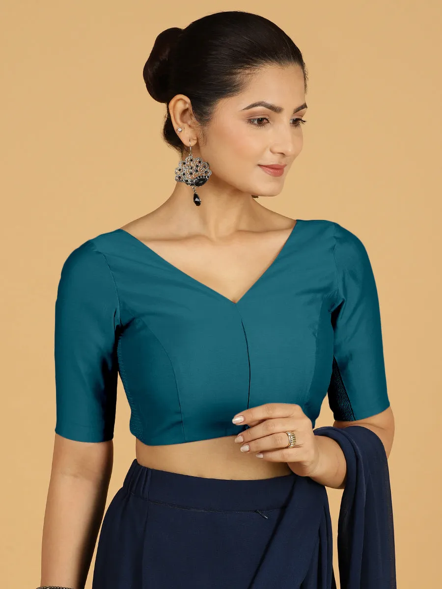 Vedika x Rozaana |  Saree Blouse in Crystal Teal